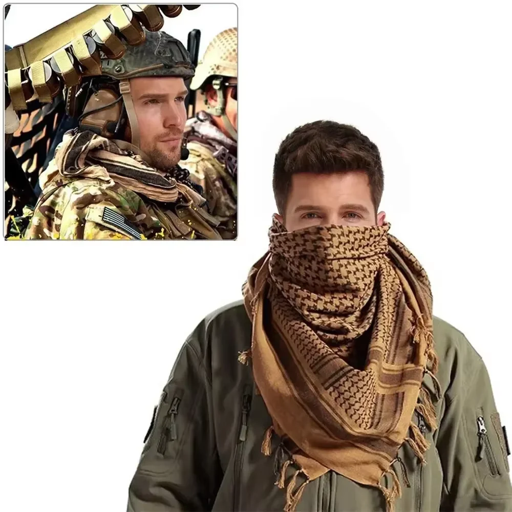 

Tactical Desert Scarf Shemagh Keffiyeh Plaid Head Scarf Sunscreen Windproof Scarf Hunting Hiking Neck Cover Head Wrap unisex