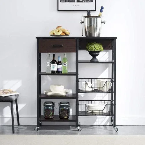 

Furniture Professional Manufacturing Storage Drawer Movable 4-layer Wooden Multifunctional Kitchen Cart Cabinet