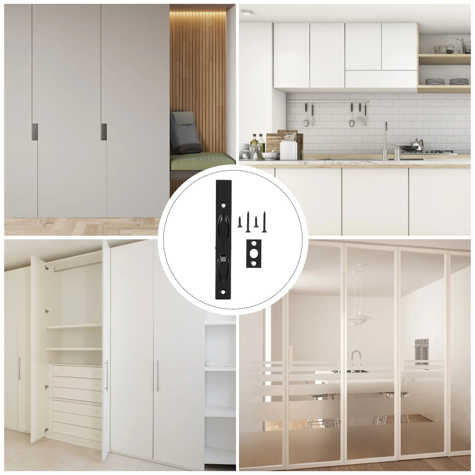 Box Typ versteckter Riegel Bifold Türschloss Ring Scheune Edelstahl Astragal Bull Head