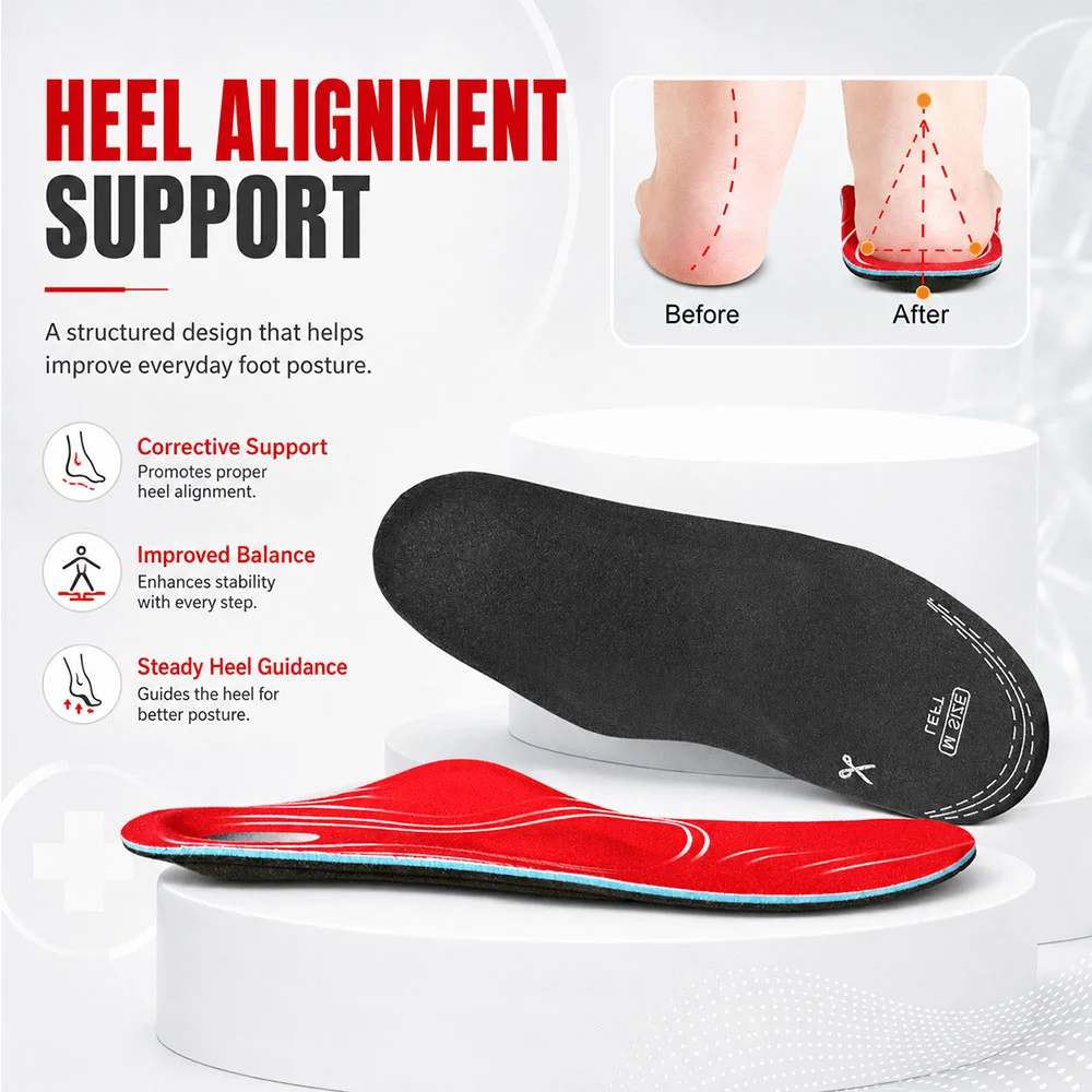 X O Leg Correction Orthopedic Insoles Arch Support Flat Foot Sport Shoes Unisex for Daily Use and Athletic Activities