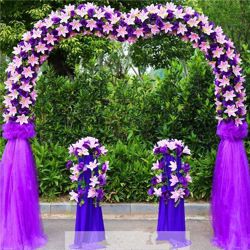 

Heart Shape Wedding Decoration Anniversaire Site Layout Arch Shelf Artificial Lily Rose Flower Set For Party DIY Props