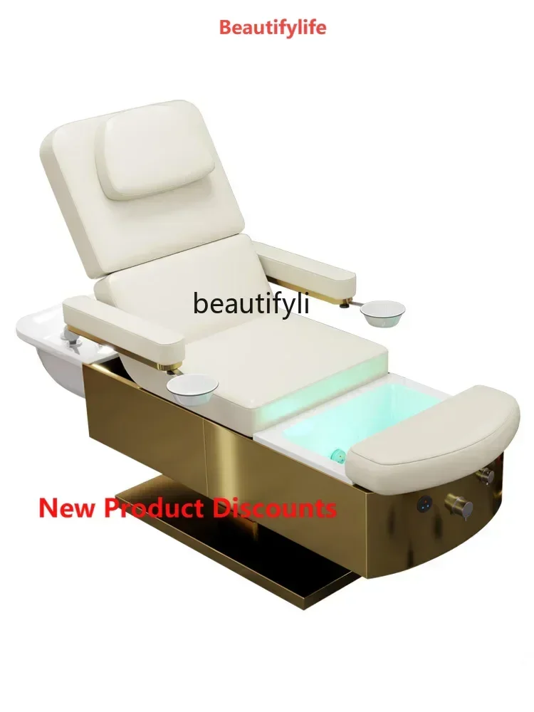 

A15 15 Electric Beauty Shampoo Chair Beauty Salon Massage Barber Shop Water Circulation Head Treatment Fumigation Facial Bed