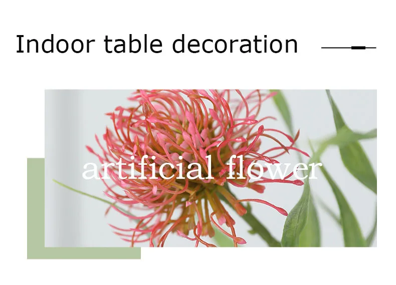 5 teile/paket 6-Blatt Nadel kissen Blume künstliche Plastik blumen Hochzeits dekoration Home Party Blumen zubehör Fotografie Requisiten – Detail 11
