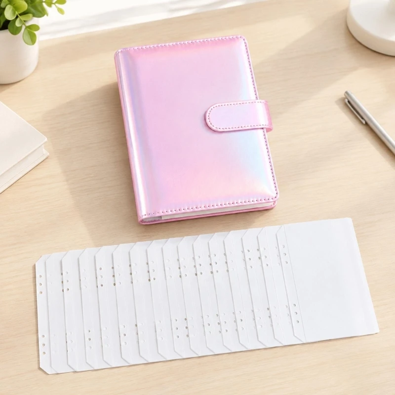 Cash Envelope Budget Planner with 12 Individually Zippered Pouches and 6-Hole Structure for Household Budget Planning H8WD