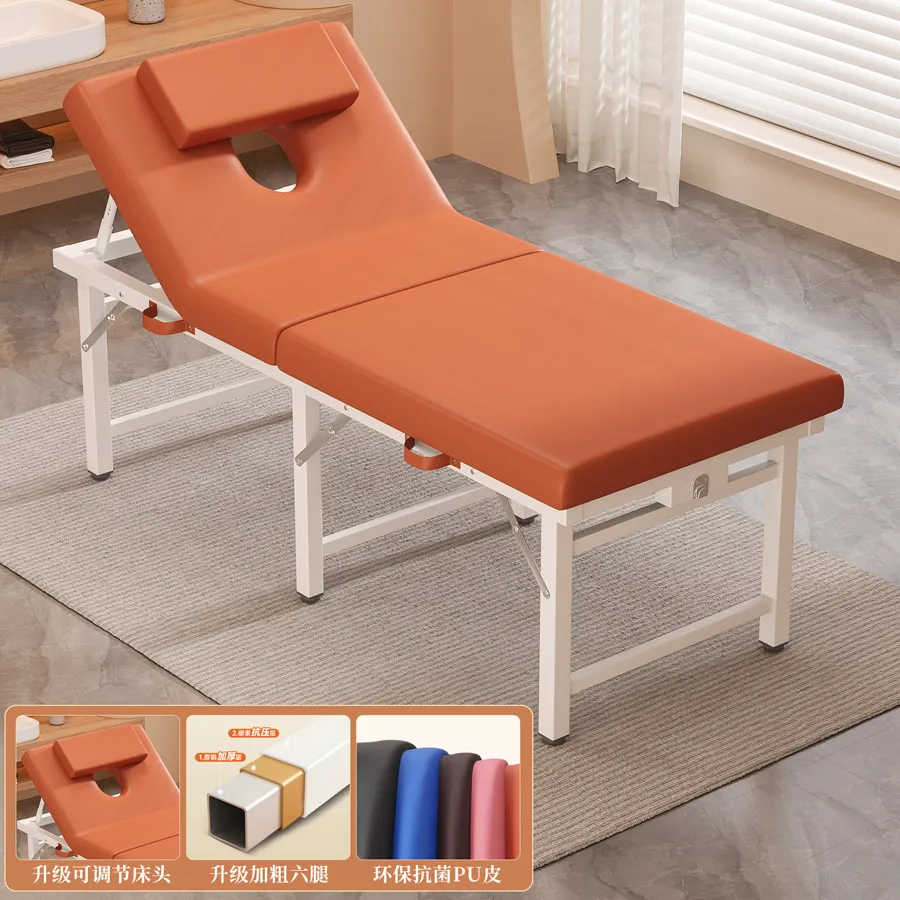 Foldable Beauty Bed for Beauty Salon, Massage Bed, Therapy Bed, Portable Handheld Home Use Bone Setting Bed, Moxibustion Bed