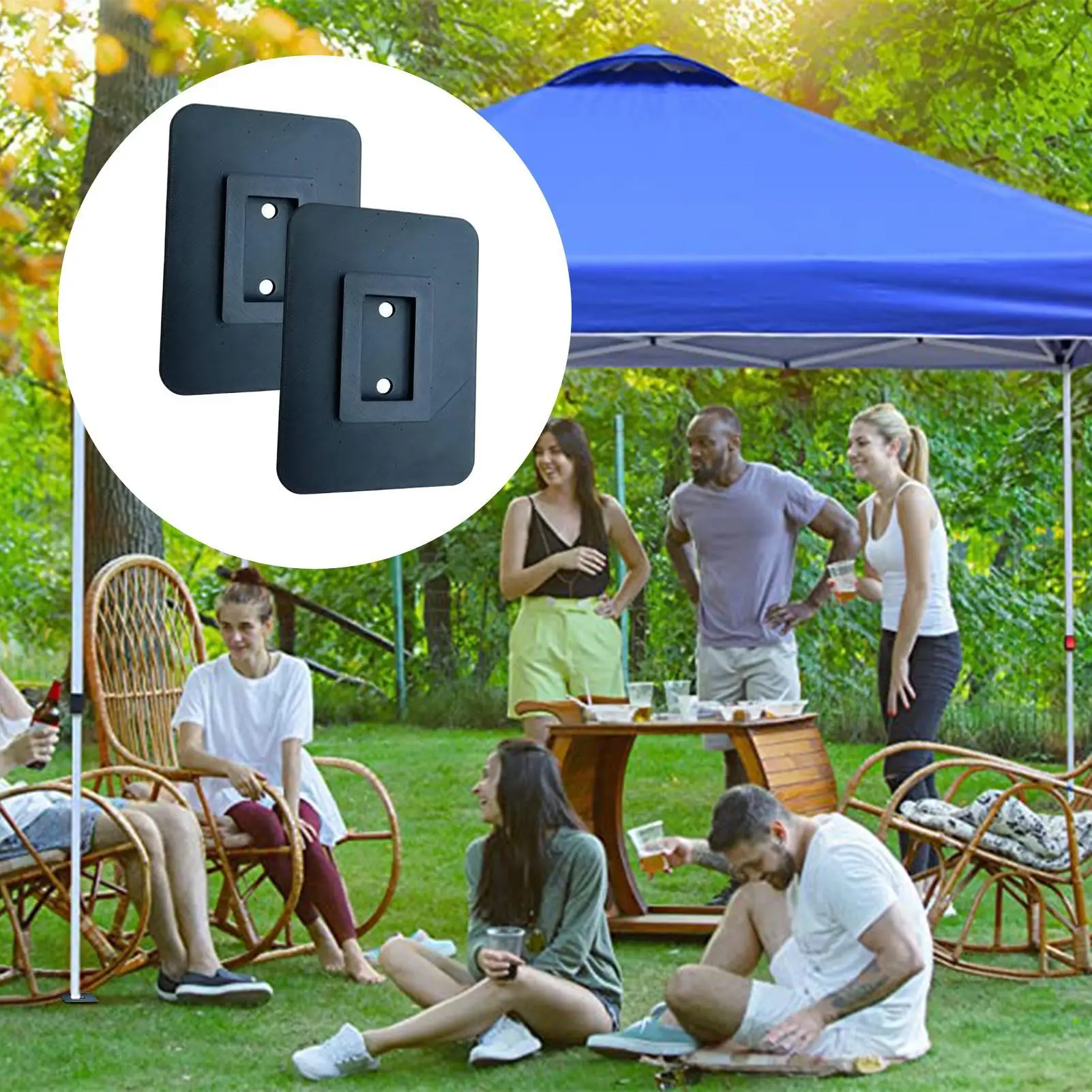 RV Awning Support Plate 2Pcs/set Camping Awning Support Foot Pad Heavy Duty Awning Stabilizers Base For Picnic Holiday Travel