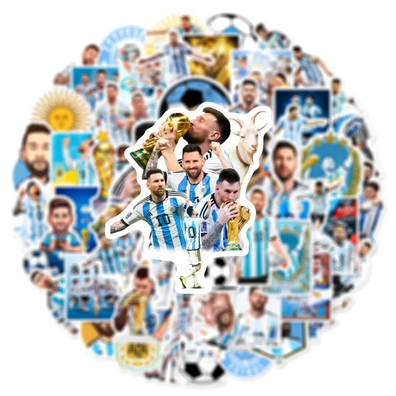 50pcs Football Star Lionel Messi Series Graffiti Stickers Suitable for Helmet Desktop Wall Decoration DIY Sticker Pack Wholesale