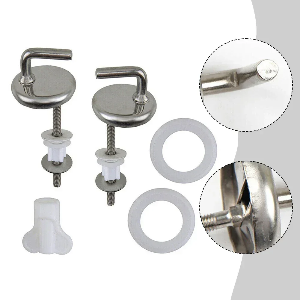 Toilet Seat Hinges Stainless Steel with Mounting Accessory Toilet Top Cover Hinge Bathroom Lid Fixing Screw WC Replacement Parts