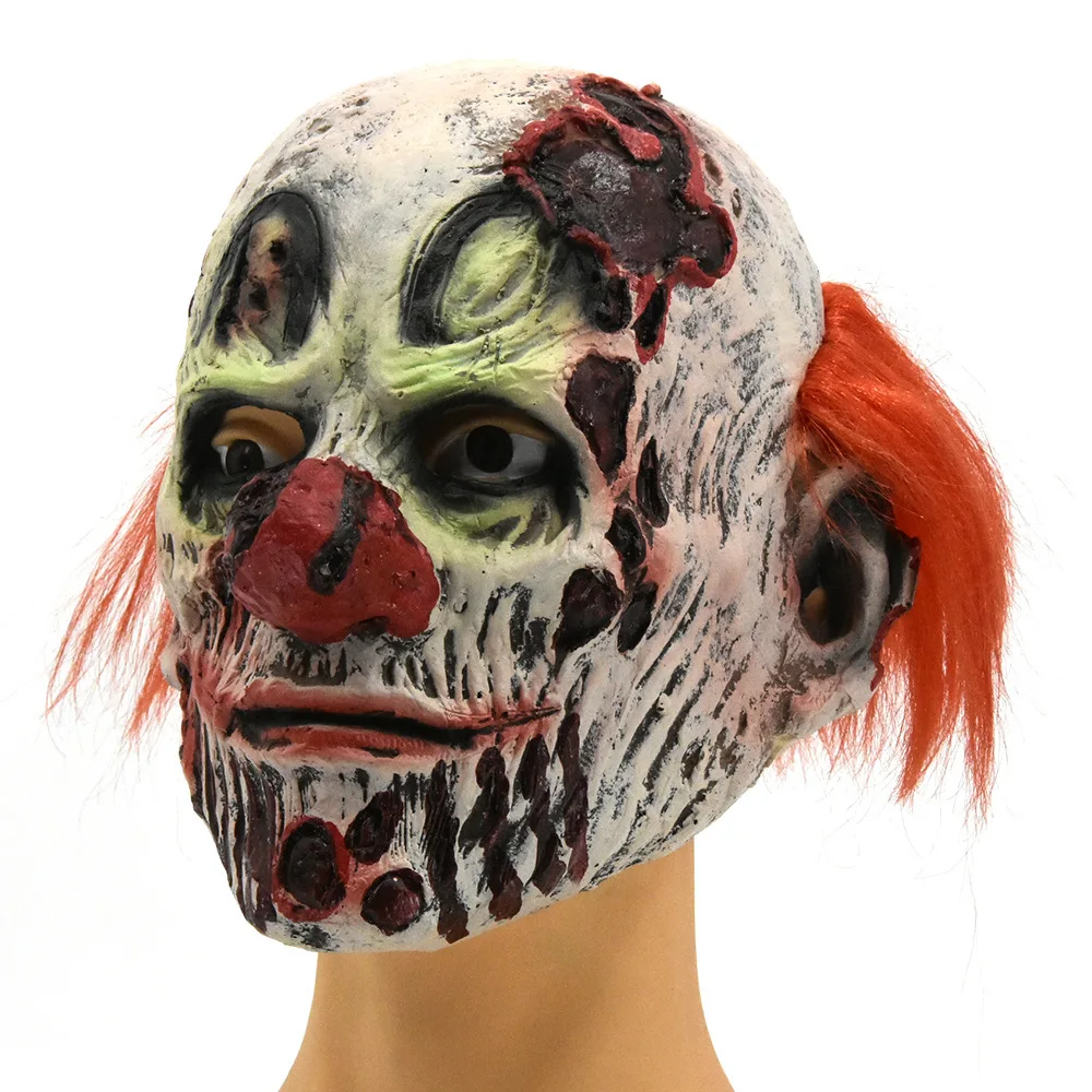 Masque de Clown crâne de Zombie Cosplay horreur diable Joker tueur casque en Latex Halloween carnaval pourim fête crâne de sabot tête en Latex