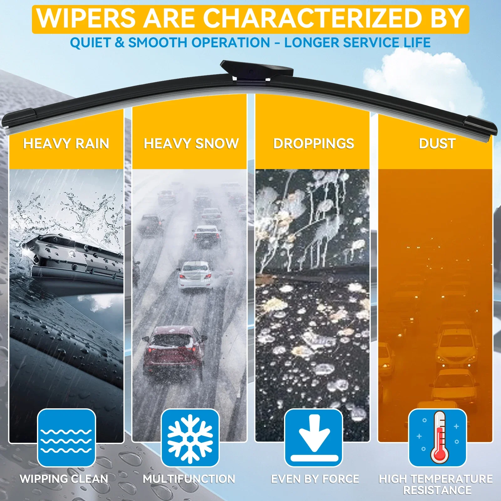 Wiper Front & Rear Wiper Blades Set For Haval Jolion 2020 - 2024 Windshield Windscreen Window Rain Brushes 24