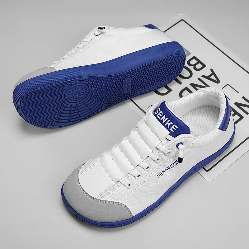 

Men's Canvas oes Spring Lazy One-Step Versatile Casual White Sneakers Youth Sports Soft Bot Dequn Board oes