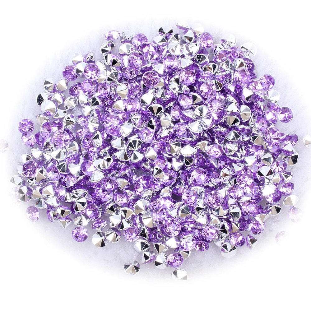 

New Shiny Acrylic Rhinestones Many Colors 8mm 200pcs Pointback Stones Loose Strass Beads DIY Nail Art Decorations