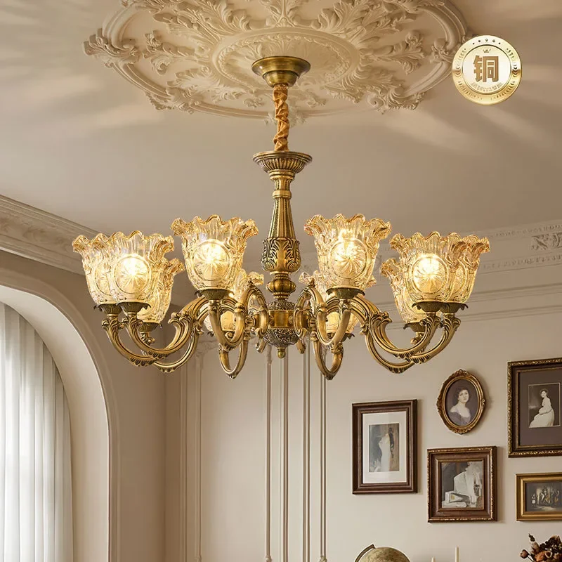 for French Antique Living Room Chandelier 2026 New Designer Warm Bedroom Dining Room American Retro Style Ceiling Light