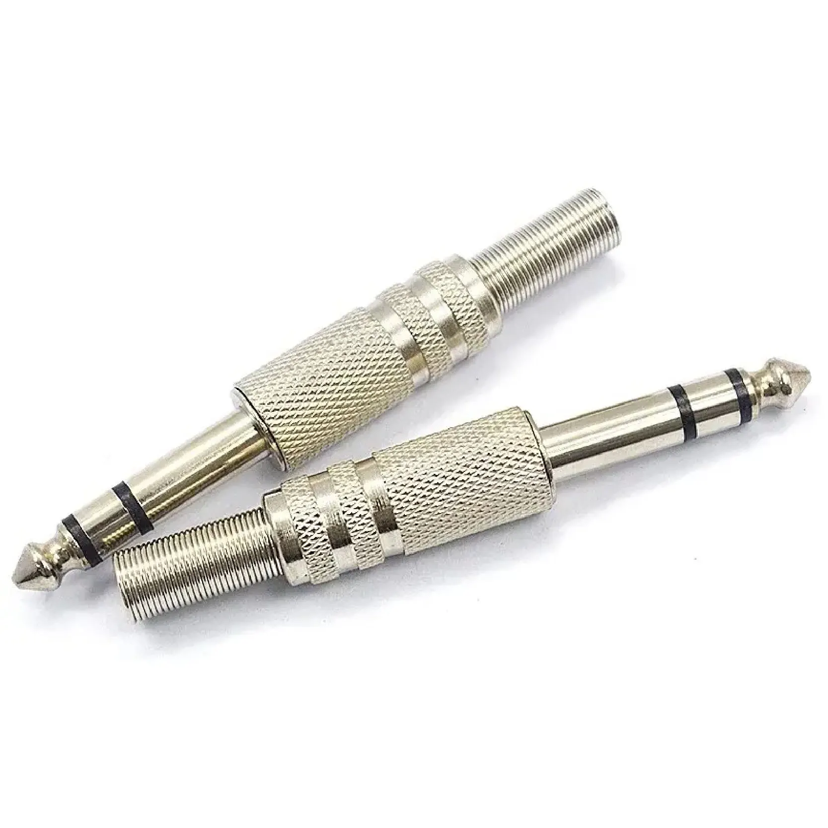 5Pcs 6.35mm Mono Stereo Plug Metal Male Connector with Solder Lugs for Professional Microphone and KTV Cable