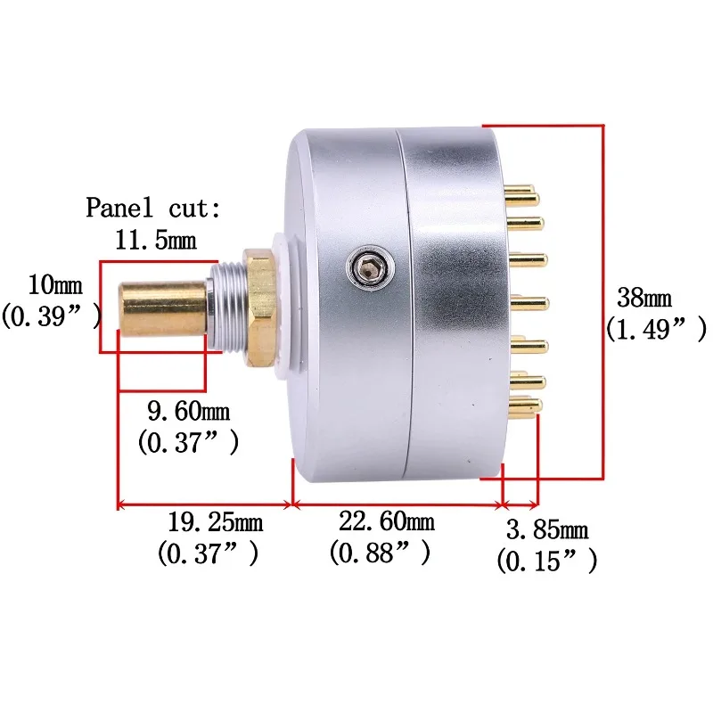 For Rotary Switch 3 Pole 3 Throw 4 Pole 3 Position Audio Amplifier Selector