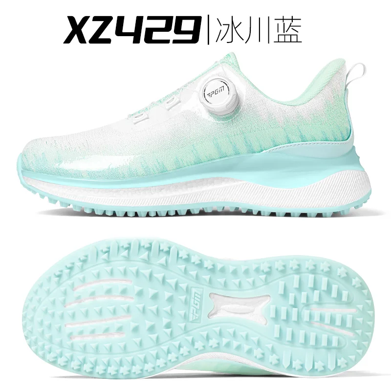 PGM Golf Shoes Gold Wire Embroidered Summer Women's Popcorn Women's Height-enhancing Shoes Breathable Sports Shoes