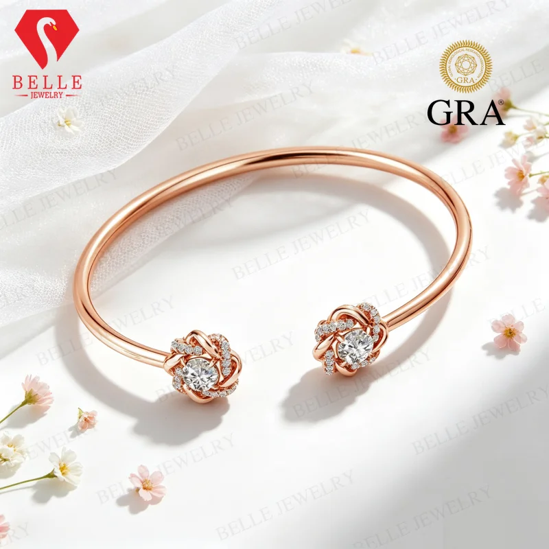 Moissanite Bracelet 2ct D Color Adjustable VVS1 GRA  925 Sterling Silver Factory Direct Fine Jewelry for Women Gift Choice