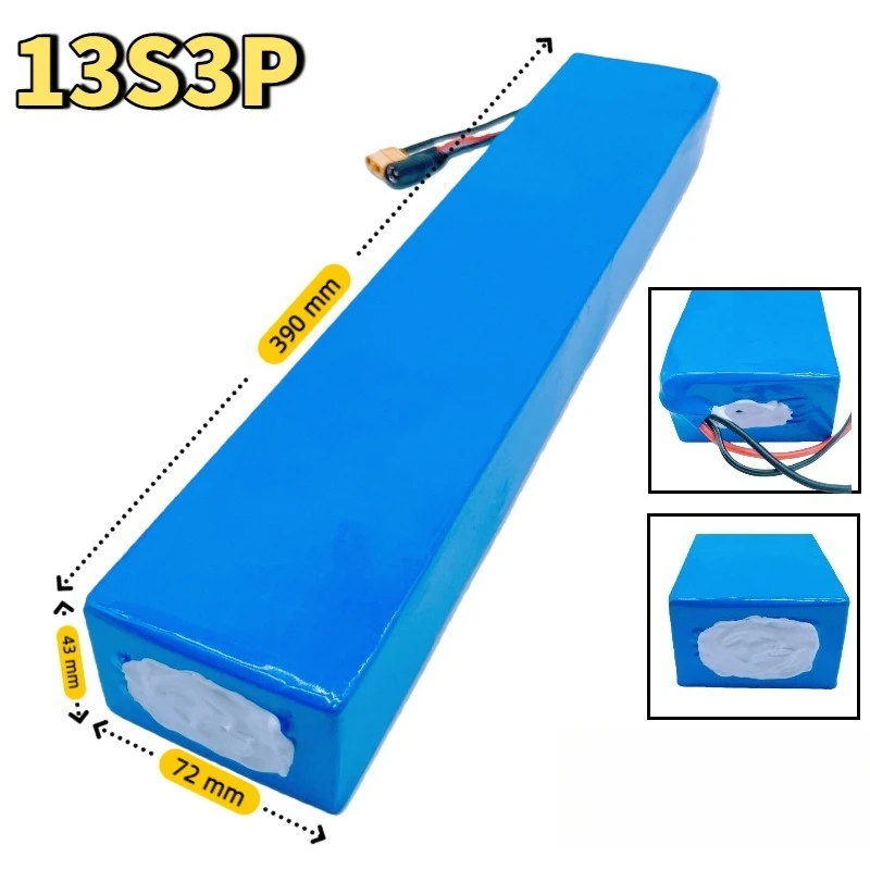 48V 20Ah 13S3P 18650 Rechargeable Lithium Battery Pack for E-bike Electric Scooter Long‑Lasting Battery Life