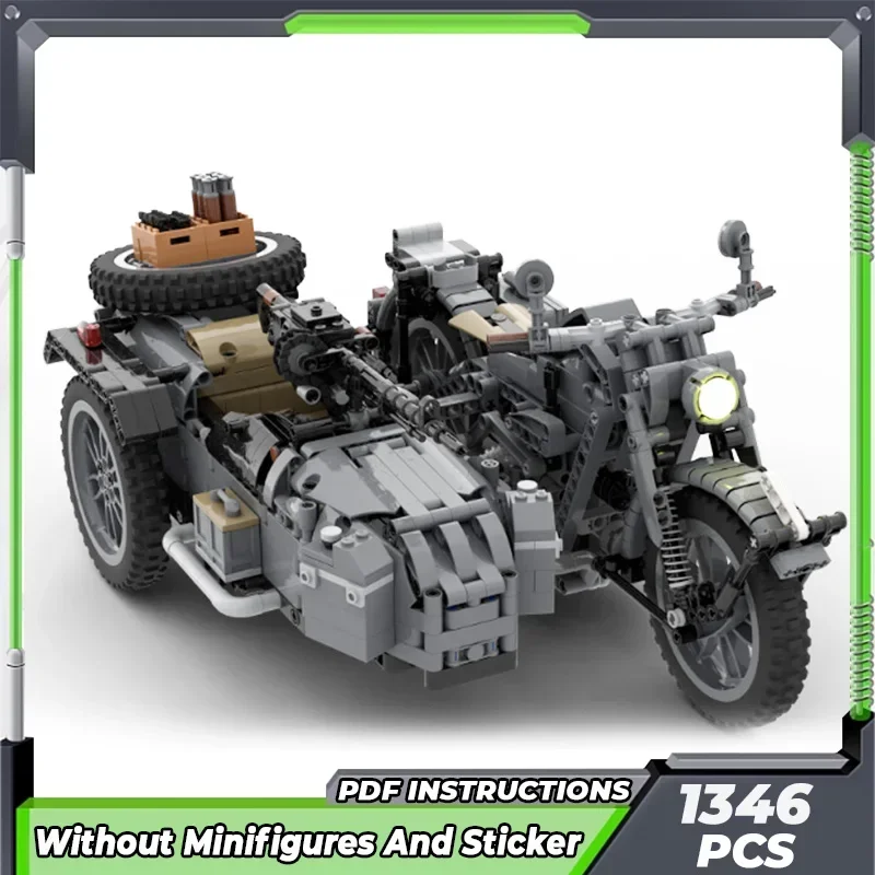 Bloques de construcción Moc, modelo militar, motocicletas de la Segunda Guerra Mundial, tecnología, bloques modulares, regalos, juguetes para niños, conjuntos DIY de montaje