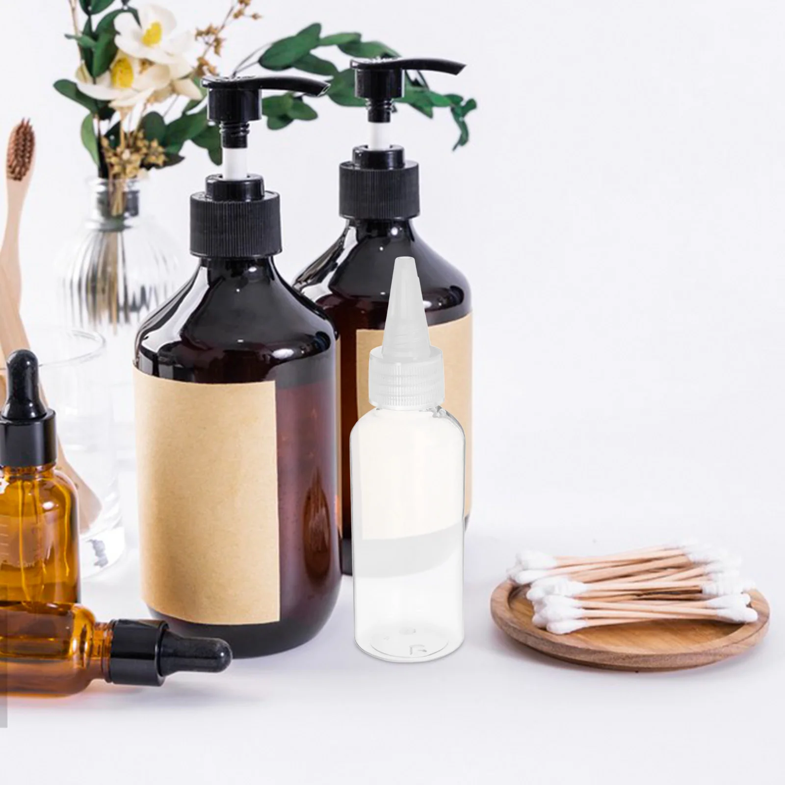 

30Pcs 60ml Plastic Pointed Mouth Reusable Squeeze Bottles Leakproof Applicators for Travel Empty Bottle Squeeze Bottle