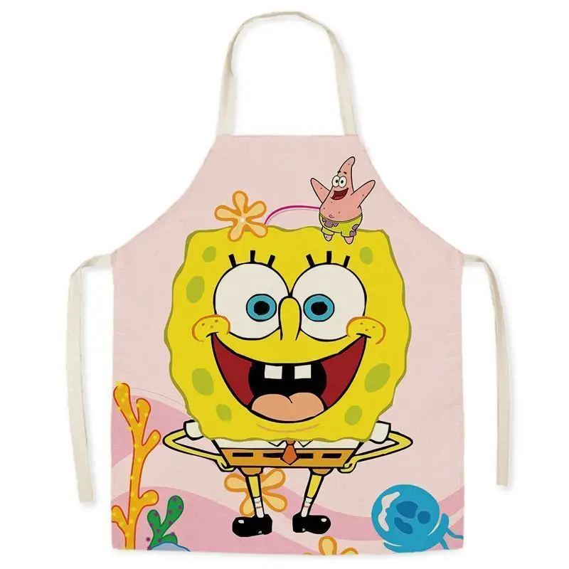 SpongeBob Patrick Star Kitchen Apron Waterproof BBQ Bib for Kids Adult Fashion Waist Baking Hand-wiping Household Cooking Apron