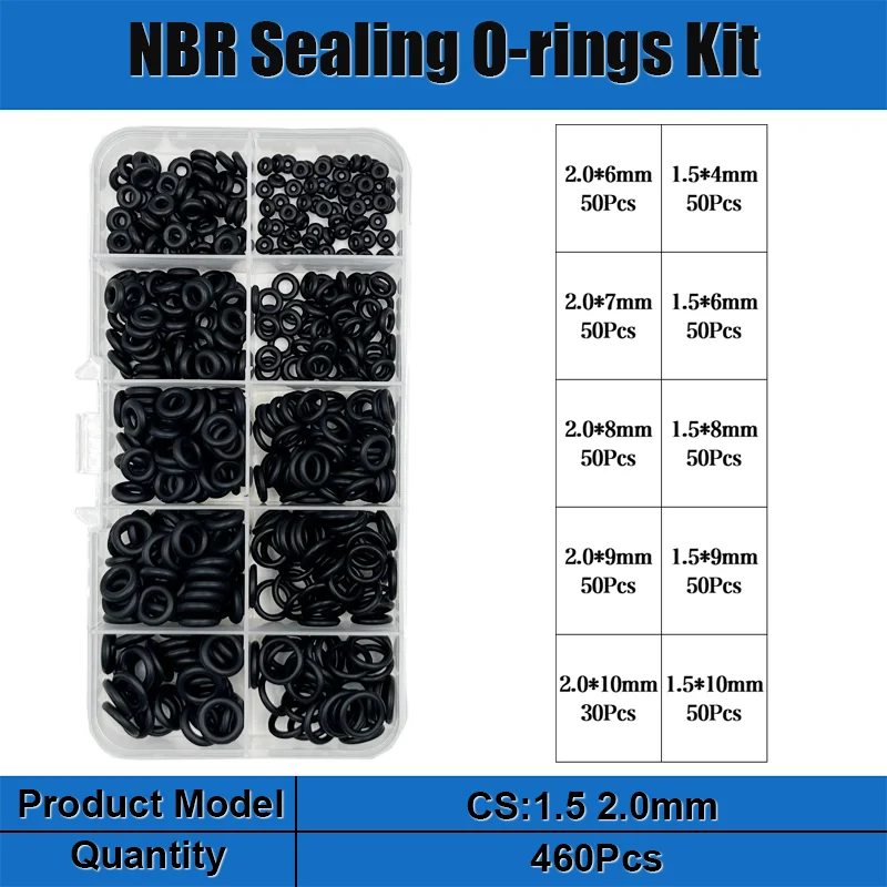 Gummi O Ring Dichtung Unterlegscheibe Sanitär Dichtung Ölbeständig Oring Automobil Sanitär Wasserhahn Wasser Reparatur Schwarz NBR Dichtung O-Ring – Detail 15
