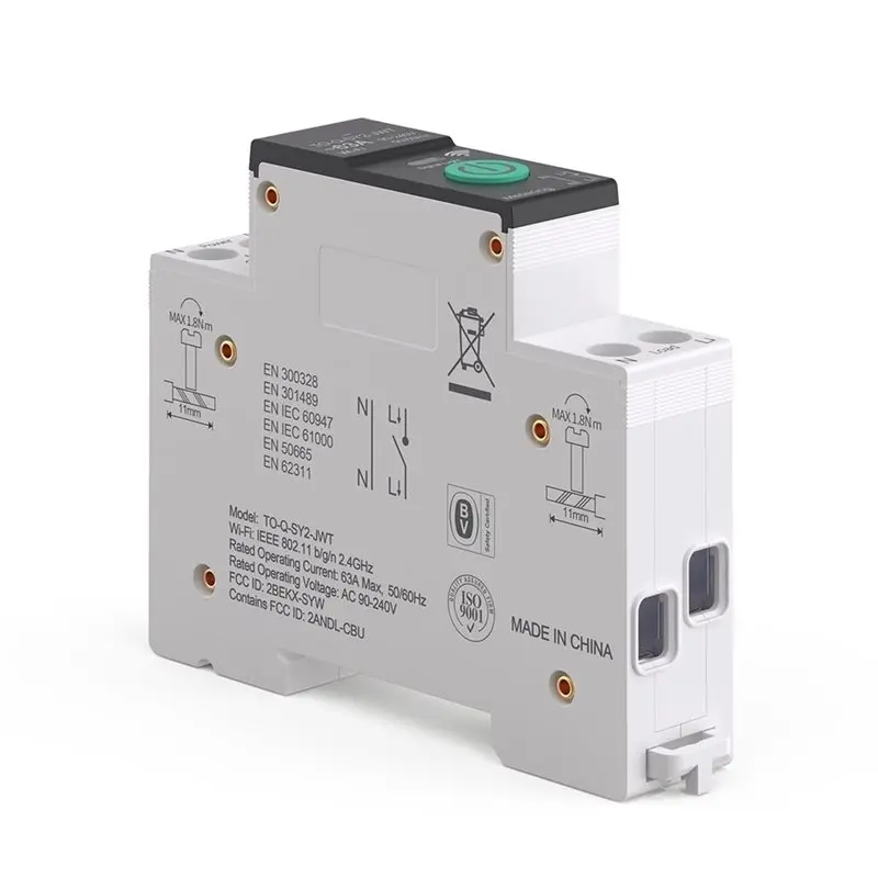 ABMS-Wifi/Zigbee MCB Smart Circuit Breaker Over Current Under Voltage Protection Power Metering 1-63A Remote Control Switch