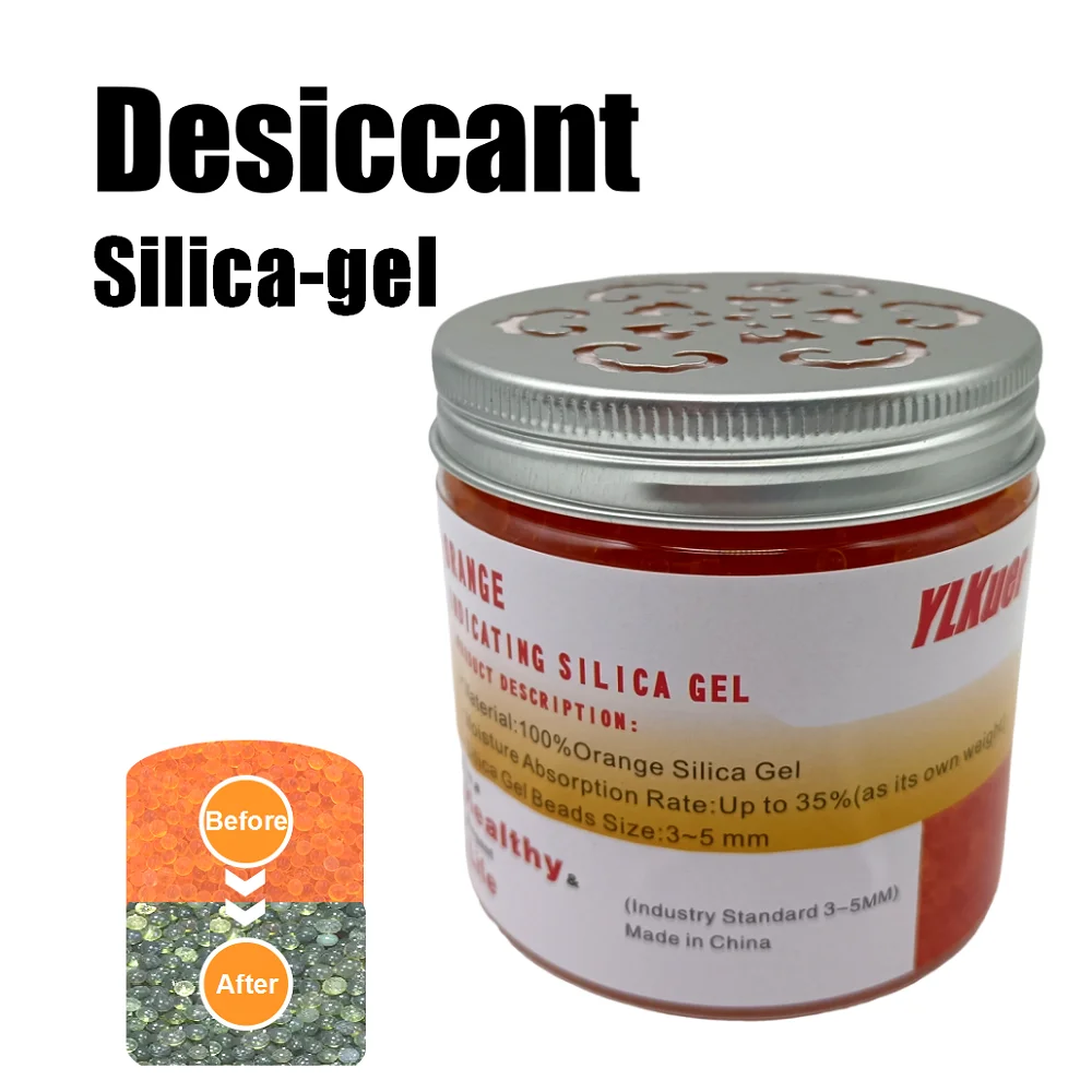 

200g Reusable Silica Gel Canister, Desiccant, Silica Gel Beads,Indicating Silica Gel, Moisture Absorber, Desiccant Dehumidifier