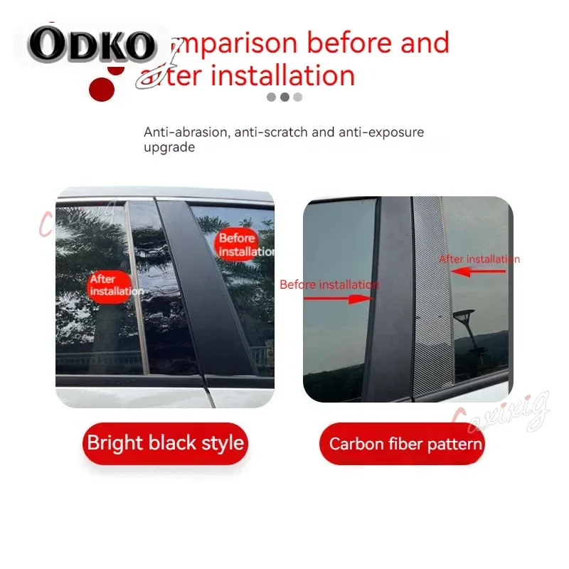 Car PC Material Pillar Post Cover Door Trim Window Molding Sticker Plate 4PCS For Ford Fiesta 2009 2010 2011 2012 2013 2014