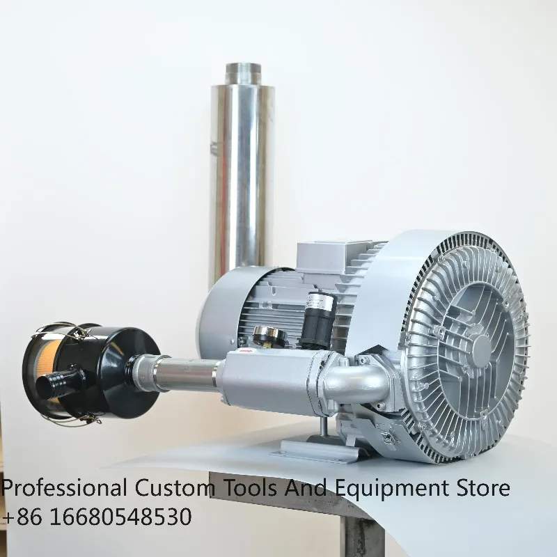 Ls7.5hp Regenerative Side Channel Blower High Airflow High Pressure Double Stage air Ring Blower with air Filter and