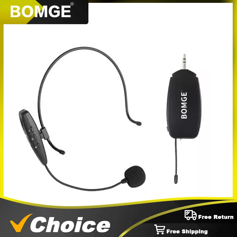 BOMGE KX-602 UHF with Noise Canceling Microphone Lightweight Bluetooth Wireless Headset for Call CenterConference Live Broadcast