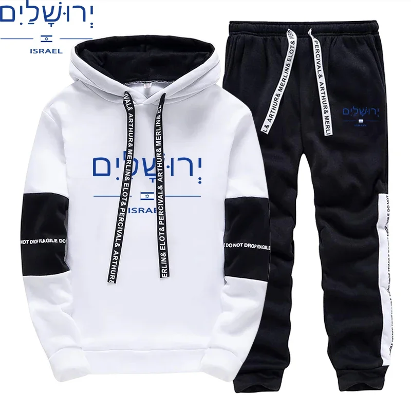 

Tracksuit Mens Womens Clothing Printing Casual Hooded Sweatshirts Sweatpants 2 Piece Set Daily Classic Black White Fashion Suit