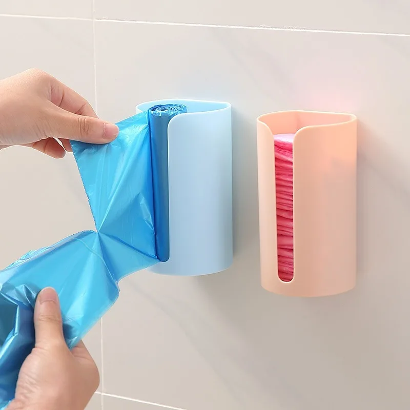 1 Stück moderner wandmontierter Plastiktüten-Spender, Aufbewahrungskorb für Müllsäcke in der Küche, praktischer ausziehbarer Organizer für Müll – Detail 2