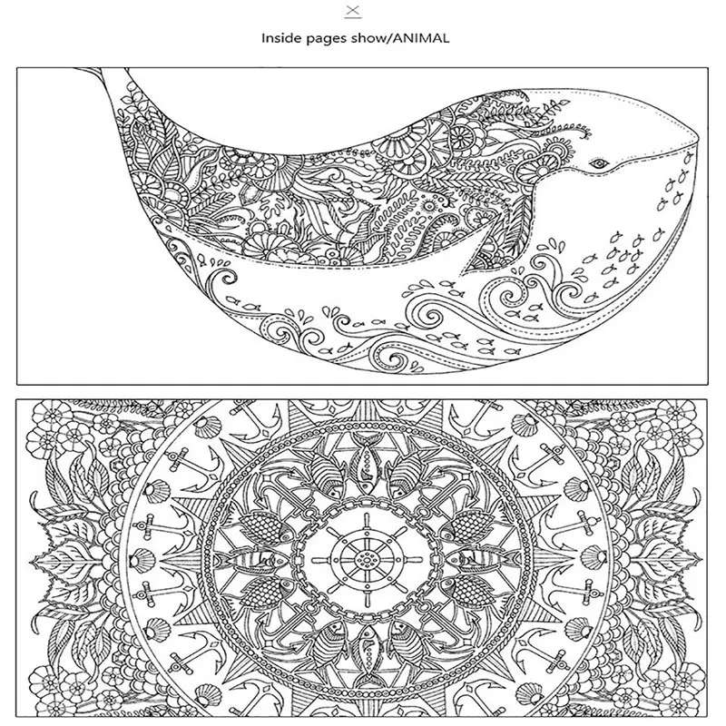 Livre de coloriage de fleurs Liberty Mandalas pour enfants et adultes, dessin graffiti, 24 pièces