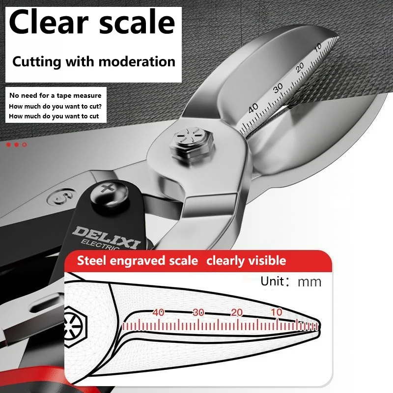 Aviation Scissor Toughbuilt Metal Sheet Cutting Multifunctional Scissors with Graduated Ruler EDC Hand Tools