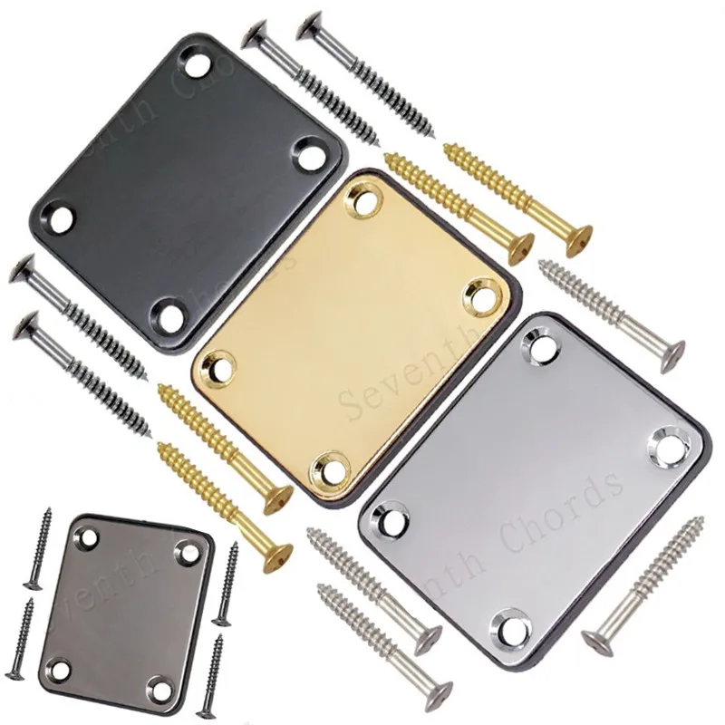 A Set Of Black Gold Sliver Guitar Neck Plates Bass Electric Guitar Neck Plates Wholesale Guitar Accessories Parts