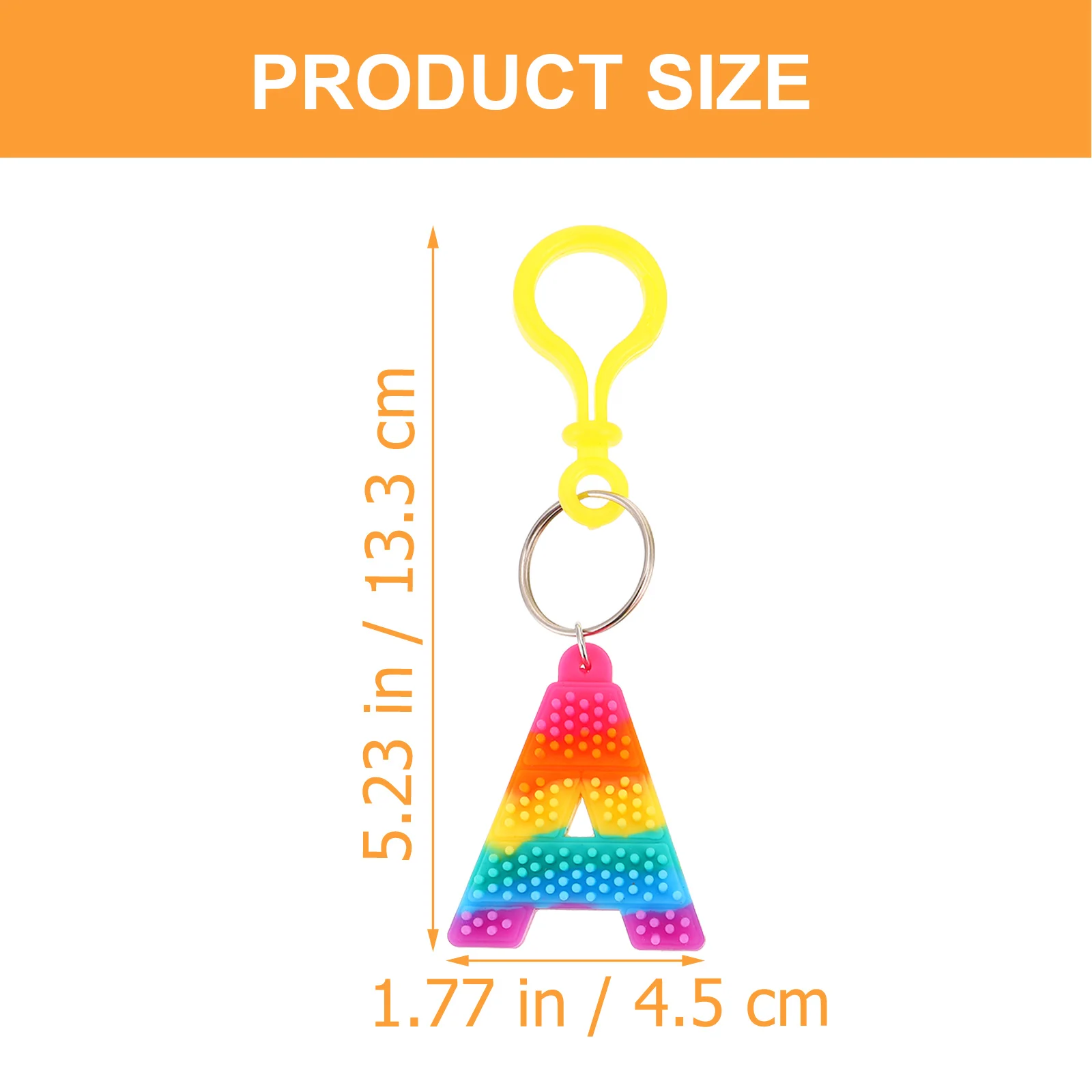 

2pcs Colorful Alphabet Chains Creative Decompression Key Pendants Delicate Bag Ornaments Durable Diy Pendant Key Decorations Car
