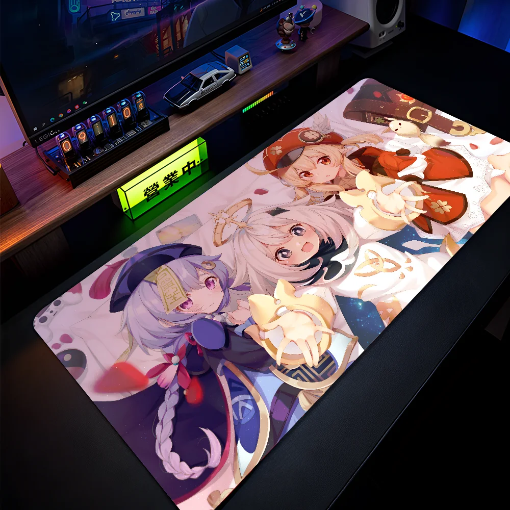 Paimon Genshin Impact Mousepad Large Gaming Mouse Pad LockEdge Thickened Computer Keyboard Table Desk Mat