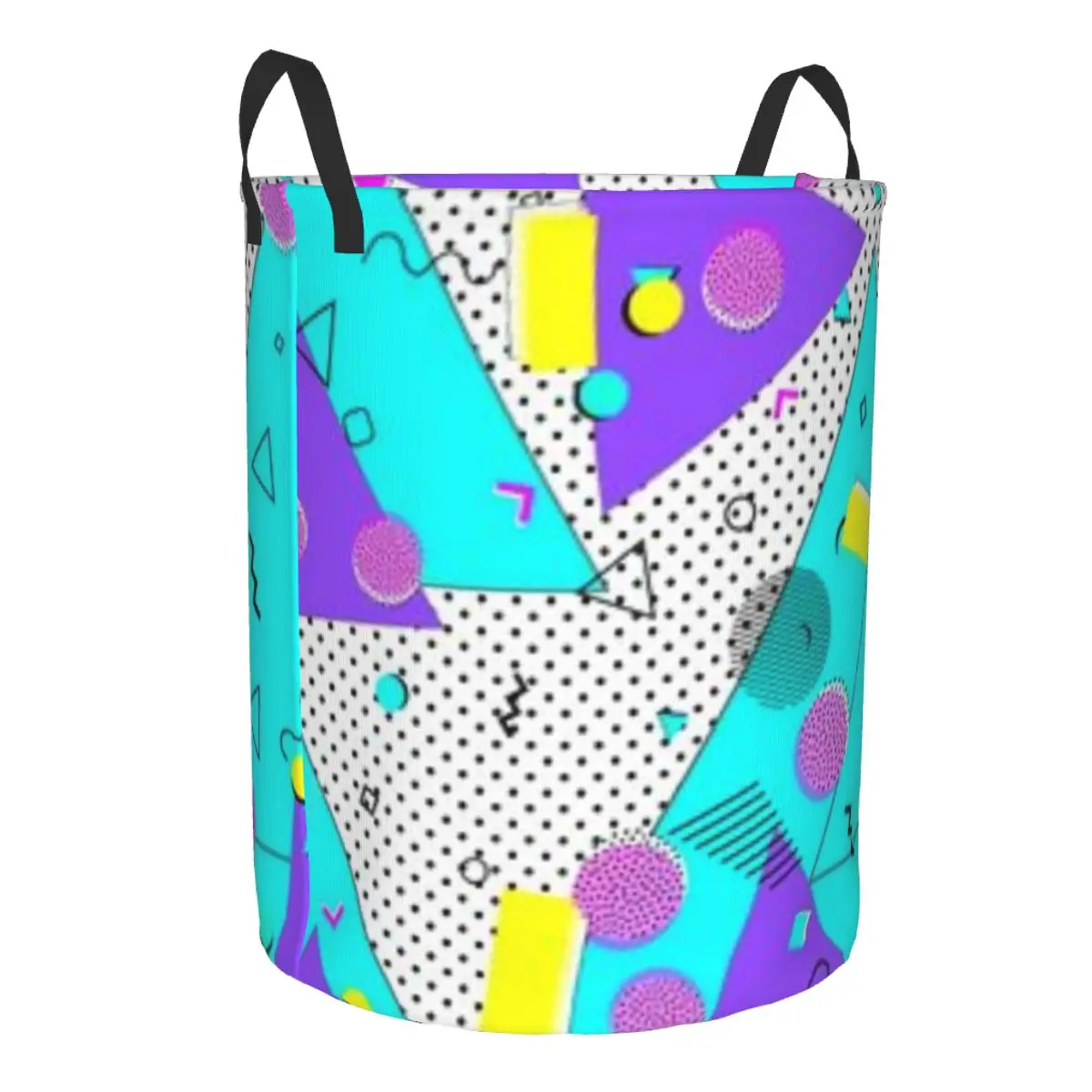 Foldable Laundry Basket for Dirty Clothes Rectangular Composition Lemon Fashion Dot Storage Hamper Kids Baby Home Organizer