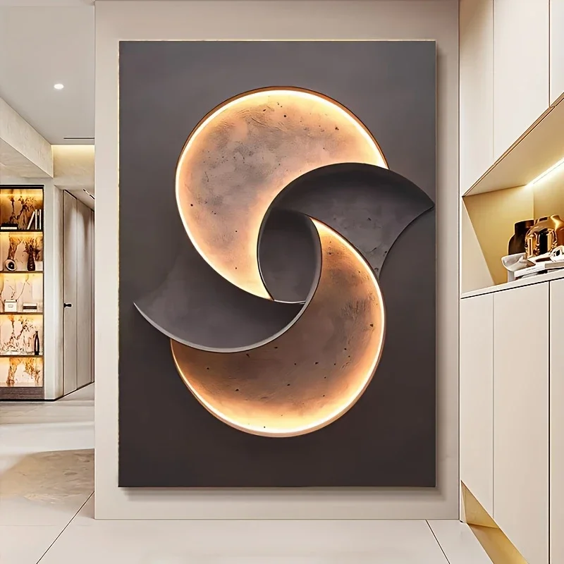 Modern Abstract Moon Art Poster, High Quality Wall Art, Suitable For New Year, Entertaining, Living Room, Bathroom,No Frame