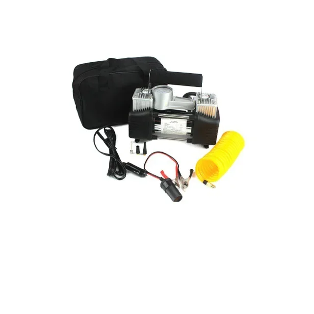 

12V 150PSI Car Electric Air Pump with Pressure Gauge Auto Inflatable Pump Dual Cylinder Heavy Portable Metal Air Compressor