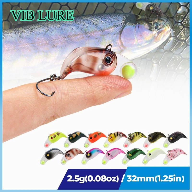 

Night Glow Micro Lure Vib Fish Lure Artificial Lure 32mm 2.5g with Rattle Rainbow Trout