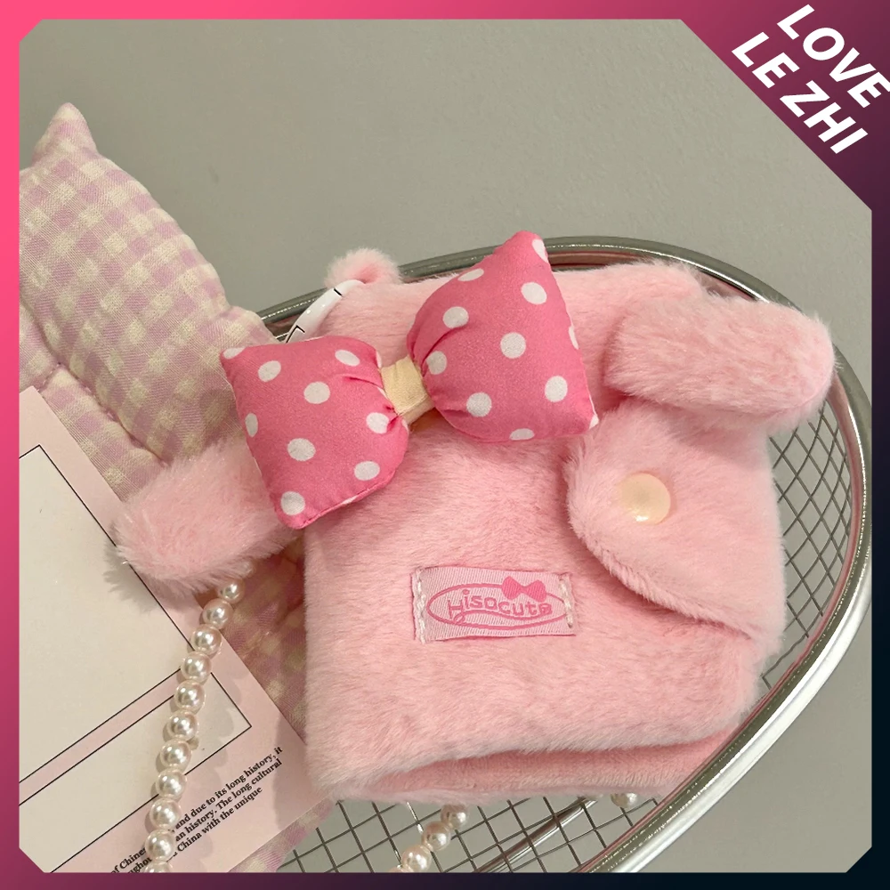 

Girlish Heart Cartoon Lovely My Meody Shape Plush Coin Wallet Card Bag Pink Bowknot Id Card Bank Card Multi-Function Storage Bag