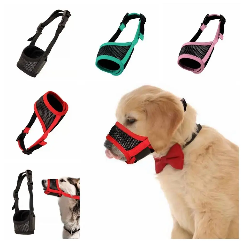 

XS-XXL Anti Barking Dog Muzzle Breathable Nylon Adjustable Straps Anti Stop Chewing Muzzle Prevent From Biting Soft