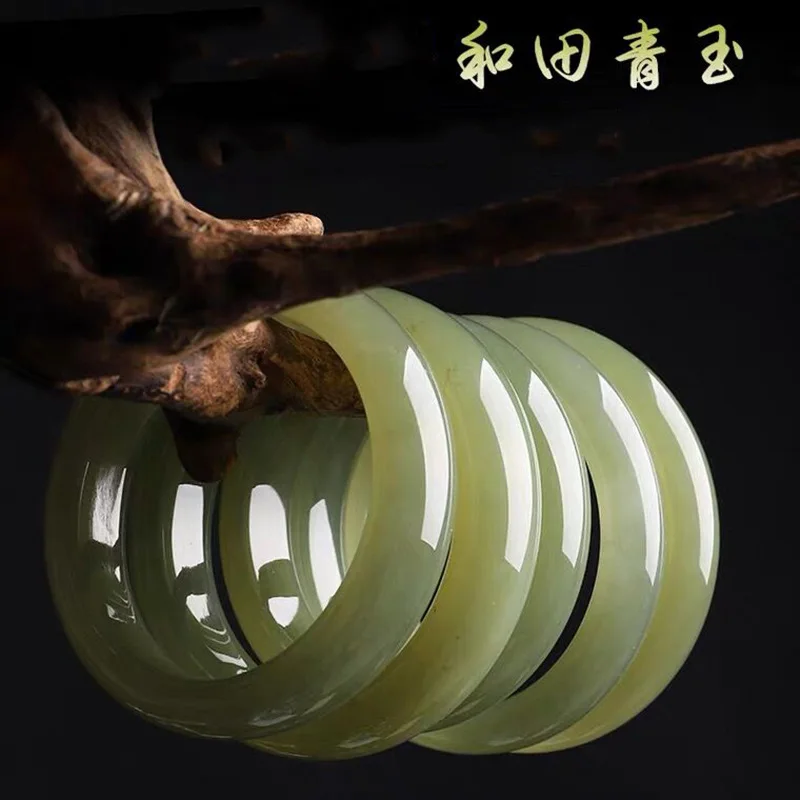 

New Hetian Jade Qinghai Material Jade Bracelet Women's Bracelet Jewelry Gift Jade Hetian Jade Gray Jade Jade Bracelet