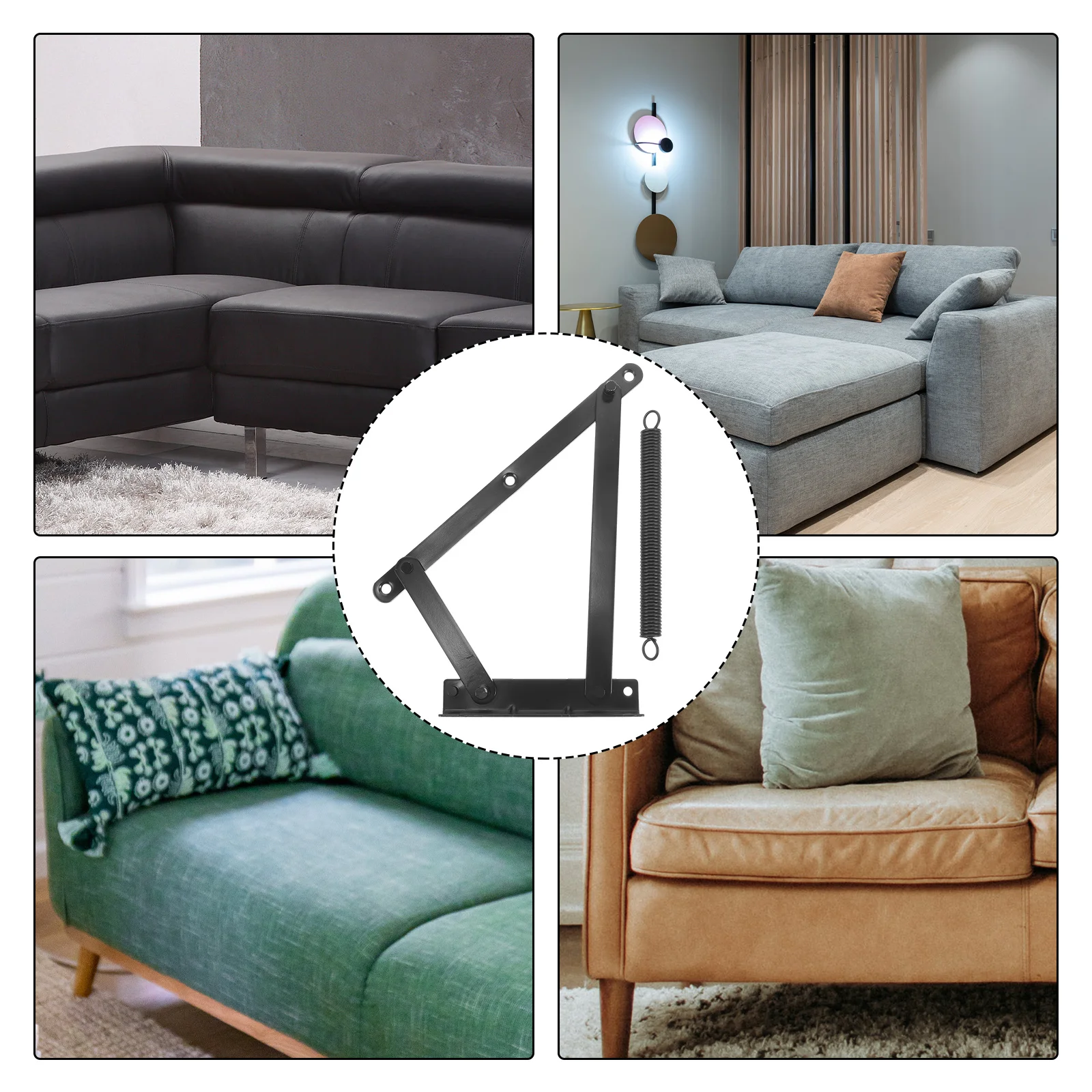 

1Set Triangular Foldable Lifting Bracket Stainless Steel Spring Hinge Sofa Bed Cabinet Folding Sofa Furniture Support Hardware