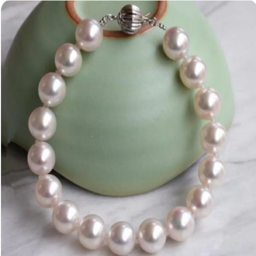 

Natural Pearl Bracelet AAAA 10-11 mm Japanese Round Pearl Bracelet 925s 7.5-8 inch