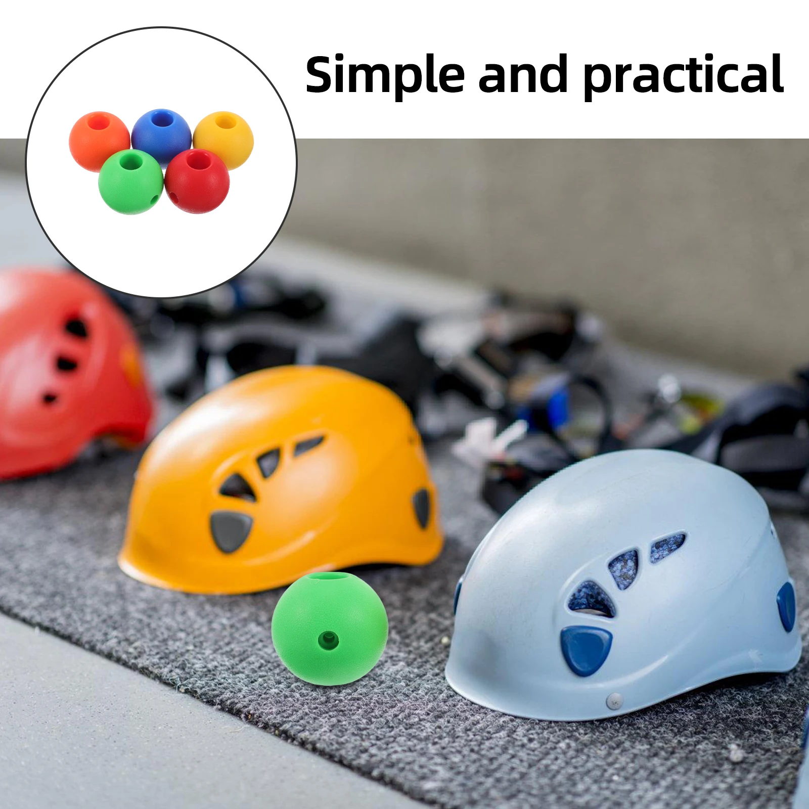 

5pcs Children Climbing Rope Grab Ball Durable Plastic Outdoor Activities Large Beads Cable Fishing Stopper Line Beads Christmas