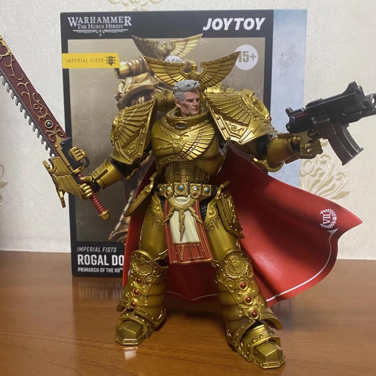 JOYTOY Warhammer 40K Action Figure Imperial Fists Rogal Dorn Anime Beeldje Primarch van de Vllth Legioen Collector Model Speelgoed