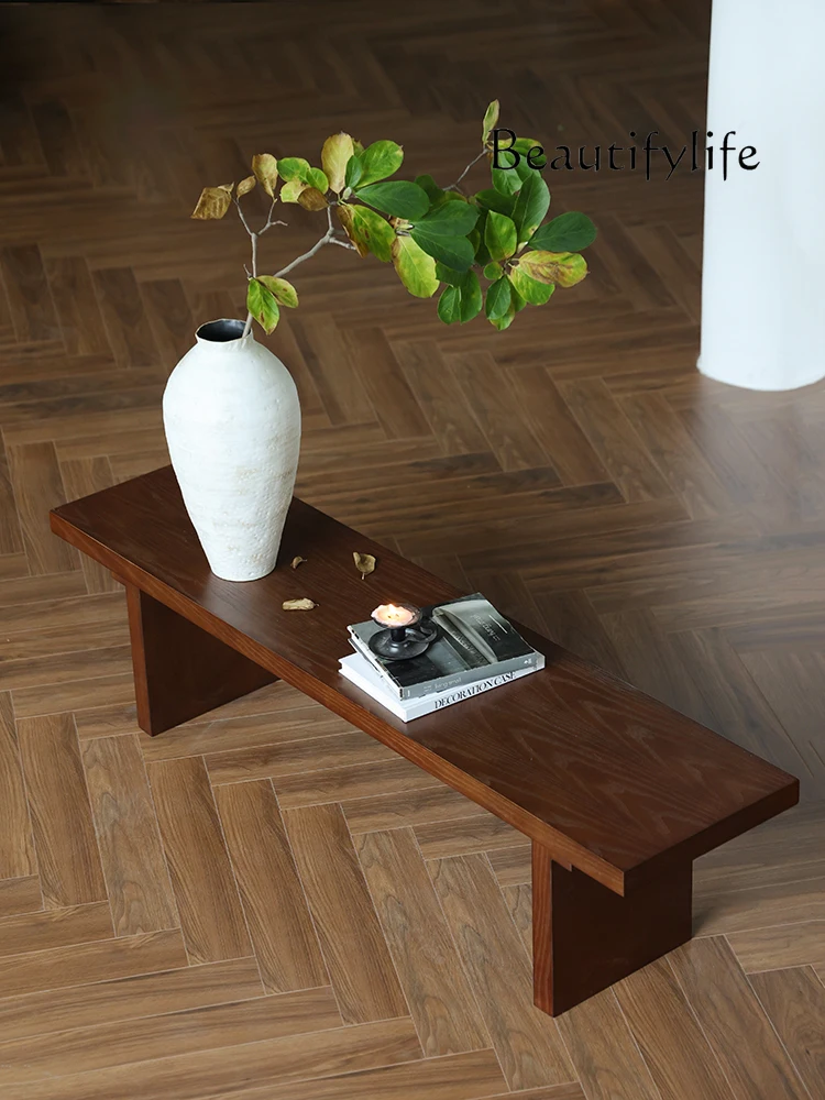

Ruili Style Solid Wood Bench Household Vintage Log Hallway Stool Sideboard Cabinet Antique Style Shoe Changing Stool